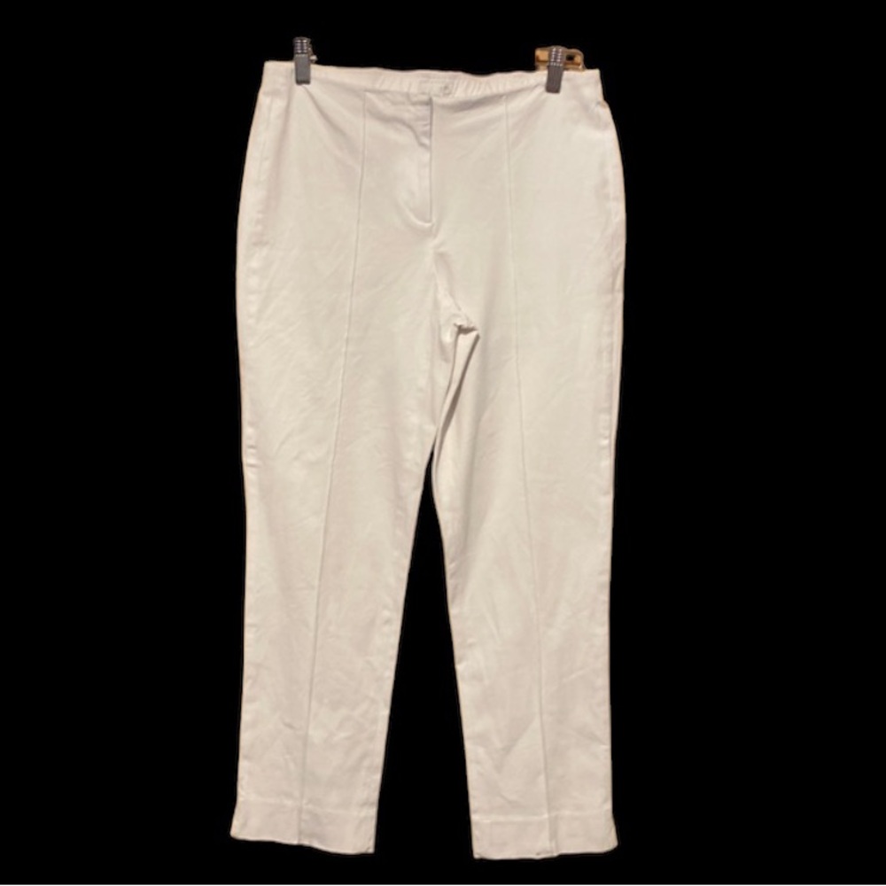 J Jill pull on ankle cropped white pants size 6